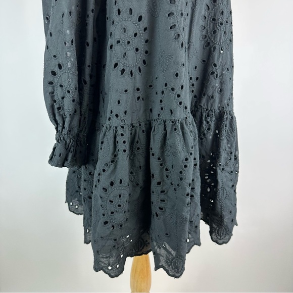 ELOQUII Black Eyelet Mini Dress Size 18 - Picture 7 of 13